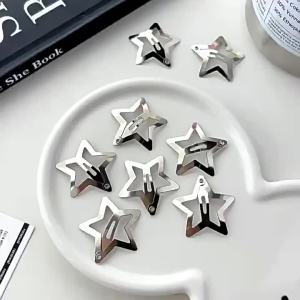 10/20/40pcs Korean Y2k Star Hair Clip Set / Metal Snap Clip Hairpins / Women Bangs Bb Clips / Girl Cute Hair Accessories