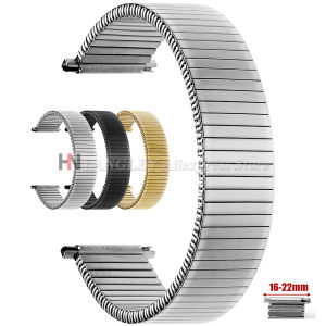 304L Stainless Steel Elastic Strap 16/18/20/22mm Stretch Expansion Metal Watch Bands for Smartwatch Men Women Watch Accessories