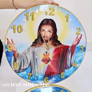 Đồng Hồ Treo Tường Công Giáo Kim Trôi 30cm 35cm 40cm Quà Tặng Decor Trang Trí Phòng CĐHTCG-01