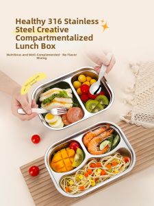 XIAOCHUSHU | Student Partitioned Lunch Box With Lid