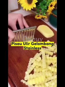 YHOME Irisan Kentang Pisau Bergelombang Stainless Steel Pisau kentang Y221