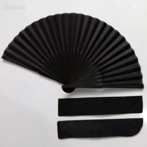 Chinese Style Black Vintage Handheld Folding Fan Retro Bamboo Fans for Dance Performance Wedding Party Favor Summer Decor Gift