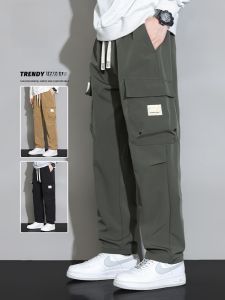 ROMON | Romon Mens Workwear Pants Loose Fit American Style Trendy Handsome Cuffed Long Casual Sports Autumn Winter New Arrival