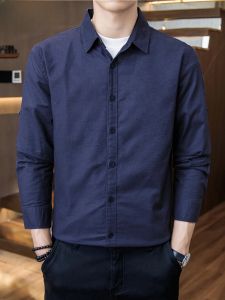 HENGYUANXIANG | Hengyuanxiang Mens Long Sleeve Cotton Linen Casual Shirt Spring New Loose Fit Versatile Button Up Fashionable Urban Style