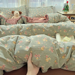 Dansunreve High Quality Bedding Sets 4in1 Floral Queen/King Bed Sheet Duvet Cover Sets Soft Breathable