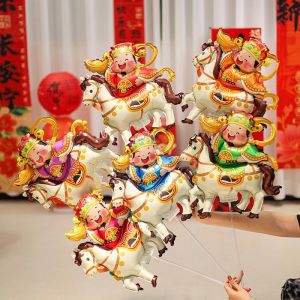 5Pcs God of Wealth Balloon Set 2026 Year of Horse Festival Decor for Mall Supermarket Chinese New Year Atmosphere Decoration Business Party Supplies
