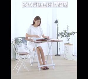 【Woody】 Simple Foldable Small Dining Table Low Legs Wall-to-wall Household Round Table Rental Dormitory 4 People 2 Square Dining