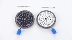 NH36 24 Jewels Automatic Movement Crown at 3.0 And 4.5 OClock White/Black Calendar NH36 Watch Parts Stem Set All in English
