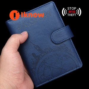 Tôi Biết RFID nổi tiếng thế giới Túi đựng Hộ chiếu xây dựng du lịch toàn cầu máy bay ngăn đựng vé nhiều ngăn chứa da cửa sổ trong suốt Túi đựng hộ chiếu