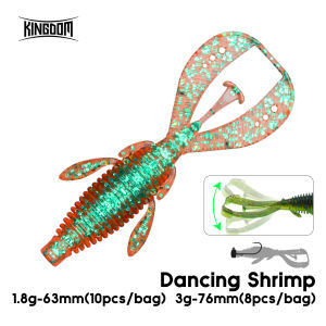 Kingdom 10pcs Soft Baits Fishing Lures 1.8g 3g 63mm 76mm Floating Artificial Lure Soft Worm Bass Pike Swimbait Fishing Tackle