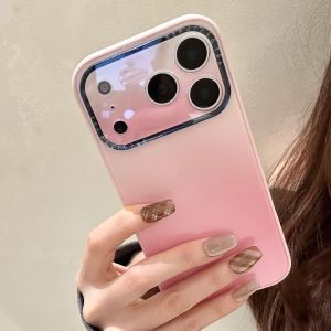 Luxury Candy Matte Gradient Armor Case for iPhone 17 16 15 14 13 Pro Max 17Pro 17Promax Frosted Glossy Acrylic Shockproof Funda