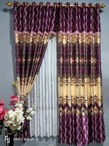 Gorden Satin import premium// Gordyn jendela pintu poni gabung // Gorden smokring terbaru // Gordyn mewah ( GRATIS TALI)