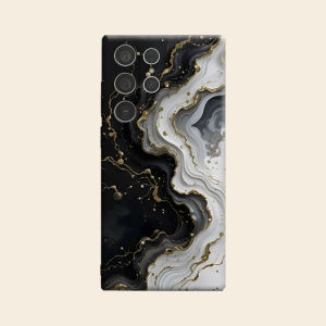 Black Gold Marble Fluid Luxury Fashion Full Lens Protective Case for Samsung Galaxy S26 S25 S24 A56 A36 Plus Ultra