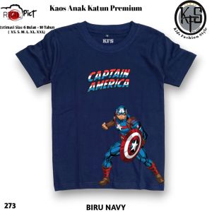 KFS 273 Baju Kaos Anak Laki Laki KARAKTER HERO KAPTEN AMERIKA