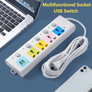 Socket Plug with Switch Usb Cable Power Supply Power Board Socket Line Equipmen Extension Outlet