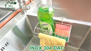 Rổ để chai nước rửa chén Inox 304 PHÁT ĐẠT giá đựng đồ rửa chén (SP100)