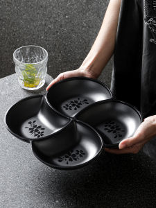 Miam Dining Utensils Cold Dish Spicy Dish Plate Four Grids Special Meal Preparation Small Snack Combination Multi-grid Plate Dining Plate