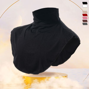 Women Muslim Modal Fake False Collar Islamic Hijab Extensions Turtleneck High Neck Cover Warmer Half Tops Hijab Scarf Crop Wrap