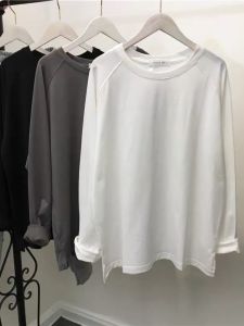 plus Size 300 Pounds Pure Cotton Long Sleeve T-Shirt Womens Spring Autumn Thin Style Fashionable Base Shirt for Plump Sisters