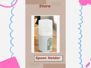 Stora Spoon Holder Bulat: Tempat Alat Makan Sendok & Garpu dengan Tutup