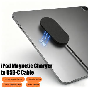 USB-C Magnetic Charger Cable 18W/35W Portable Magnetic Wireless Charger with Leather Design for iPad Pro  Air Leather Design