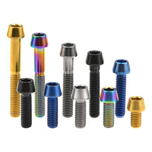 Wanyifa Titanium Bolt M6x 10 15 16 18 20 25 30 35 40 45 50 55 60 65mm Taper Head Allen Key Screw DIN 912 for Bicycle Headset Brake Bolt
