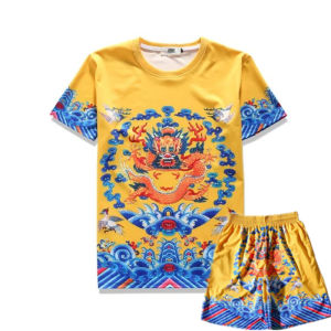 Emperor Chinese Style Trendy Unique Short Sleeve Clothing Dragon Robe