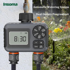 Insoma 2-Zone Sprinkler Timer Programmable Garden Hose Timer Water-Saving Irrigation Controller for Lawn Yard  Drip Systems IPX5