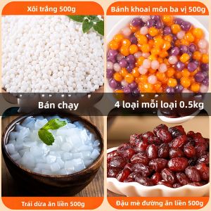 Nguyên Liệu Combo Trân Châu Nhỏ Nước Dừa Jelly Cho Quán Trà Sữa Gia Đình Và Thương Mại