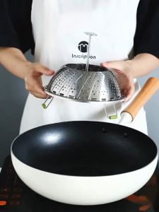 Xửng hấp đa năng vỉ hấp Inox 304 cao cấp mở rộng hoặc thu nhỏ phù hợp với hầu hết các loại xoong nồi