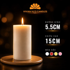 Nến Trụ Tròn Vivian Vus Candles Kích Thước 5.5x15cm - Nến Nghệ Thuật Trang Trí