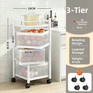 Rotatable Easy-Setup Multi-purpose Storage Rack for Kitchen