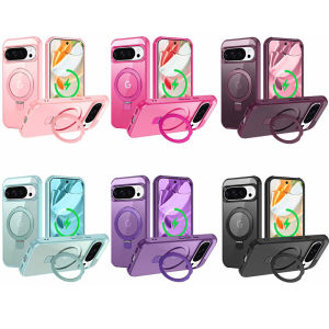 [Compatible with MagSafe] for Google Pixel 10 Pro XL Case [Magnetic Invisible Stand] Slim Translucent Frosted Hard Back Shockproof Protective Phone Case for Google Pixel 10 CasePixel 10 Pro CasePixel 9 Pro XL CasePixel 9 CasePixel 9 Pro Case