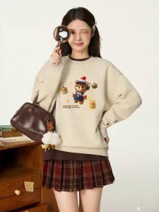 Gbiaior | Cartoon Bear Printed Sweatshirt
