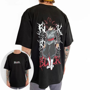 Dragon Ball เสื้อยืดผู้ชาย Goku สีดําอะนิเมะญี่ปุ่นฤดูร้อนเด็กใหม่แขนสั้น Hip Hop อเนกประสงค์ชุดเด็ก