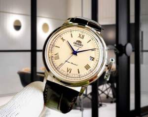 ĐỒNG HỒ NAM CHÍNH HÃNG ORIENT FAC00009N0 Automatic Bambino Blue Hands White Dial Retro Black Leather For Men