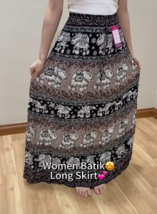 Batik Skirt/Boho Skirt/Women Long Skirt/Skirt Floral Bunga/Skirt Batik Panjang/Batik Skirt Wanita/New Arrival