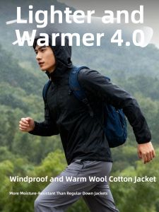 Warm Waterproof Windproof Mens Merino Wool Jacket