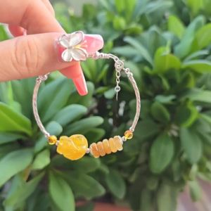 Lắc bạc ngũ điếu hồ ly TA Tóc Vàng dây xâu lõi Ag freesize cho mệnh Thổ và Kim - Phong Thủy TUDO