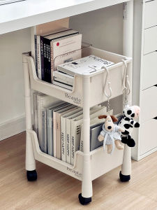 รถเข็นพกพา MUJIE ชั้นวางของแบบเคลื่อนที่พร้อมล้อสำหรับโต๊ะทำงาน ชั้นวางของสำหรับวางกระเป๋า ติดอยู่ข้างโต๊ะ เครื่องมือจัดระเบียบในบ้าน