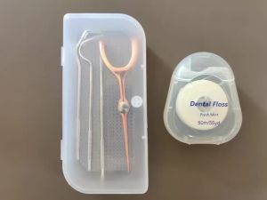 Replaceable Dental Floss Stainless Steel Y Shape Floss Holder Reusable Toothpick Portable Hilo Dental Floss Dental Teeth Sticks