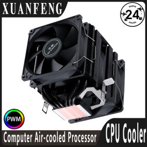 XUANFENG Twin Towers Black/White Themed Radiator 6 Heat Pipes Cooler CPU Fan Compatible LGA2011 1200 18xx 1700 115x 2066 x79 x99