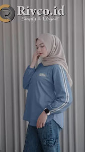 Blouse Oversize Kasual Polos List LD 110 Atasan List Viral