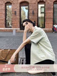 Feelroom Vintage Thin Short Sleeve Denim Shirt Fashionable Versatile Summer New Half Sleeve Casual Top Coat Womens Clothing