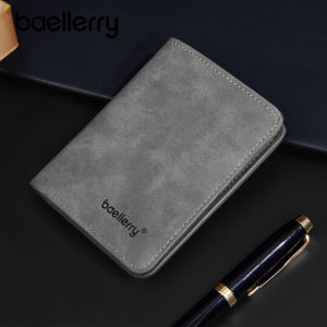 Mens Short Wallet Portable Matte Leather Card Holder Student Casual Vertical Style Korean Fashion Zipper Closure PU Material