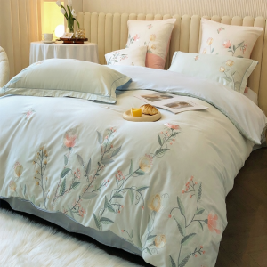 MANYILUN | Bộ Đồ Chăn Ga Gối Thêu Bông