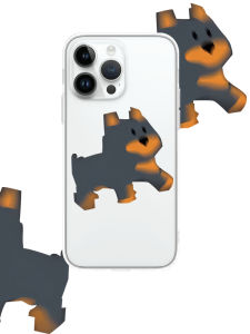 Transparent Silicone Acrylic Magnetic Couple Phone Cases NFT Little Dog Cute Cartoon Design for 17Promax 16Promax 15Pro