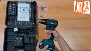 MODERN M17 Mesin Bor Cordless Drill Set Baterai Batre Tangan Beton Impact Tembok Charger Cas M-17