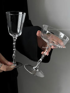 Creative French Style High Foot Glass Cup for Champagne Cocktails Sweet Wine Bubbles Drinkware Transparent Round Shape