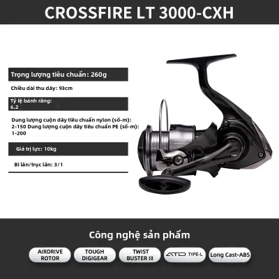 DAIWA | Máy câu đứng chuyên ném xa cối kim loại dùng câu lure